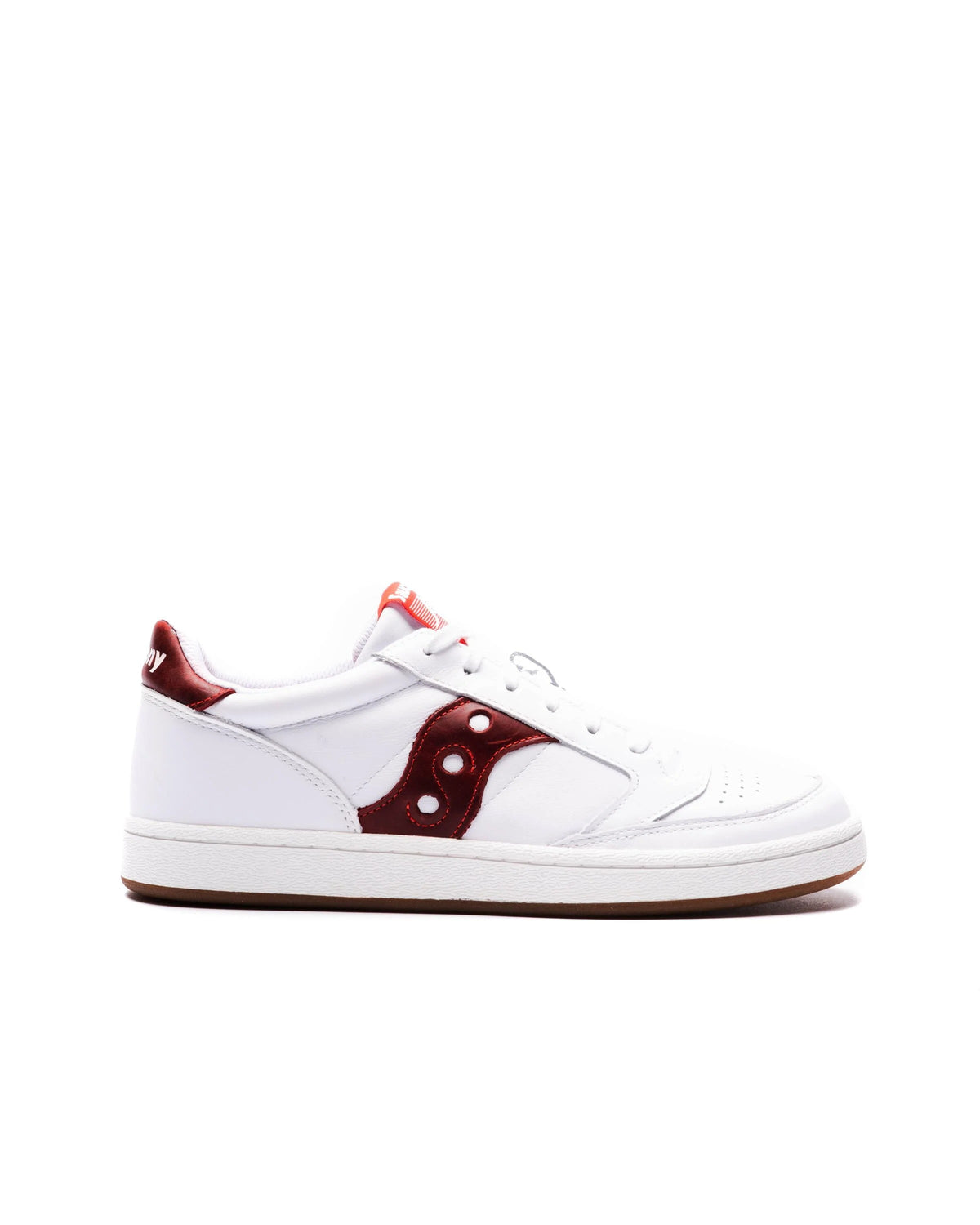 Classic Leather Court Sneakers – White & Red