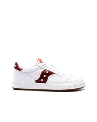 Classic Leather Court Sneakers – White & Red