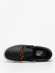 Women’s Classic Leather Slip-On Lifestyle Sneakers – Tortoise & Black