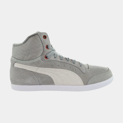 Puma Glyde Court Fur Women Grey Hi Top Trainers Sneakers Leather Shoes