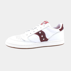 Classic Leather Court Sneakers – White & Red