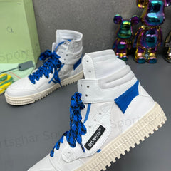 Off-White 3.0 Off-Court High-Top Sneakers – White Blue & Cream