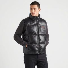 Prada Linea Rossa Men's Shiny Nylon Puffer Vest Sleeveless Gilet Jacket