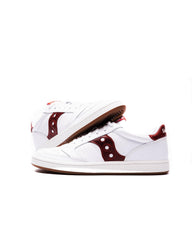 Classic Leather Court Sneakers – White & Red