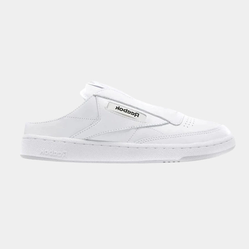 Classic Minimalist Leather Court Mules – Off-White & Cold Grey