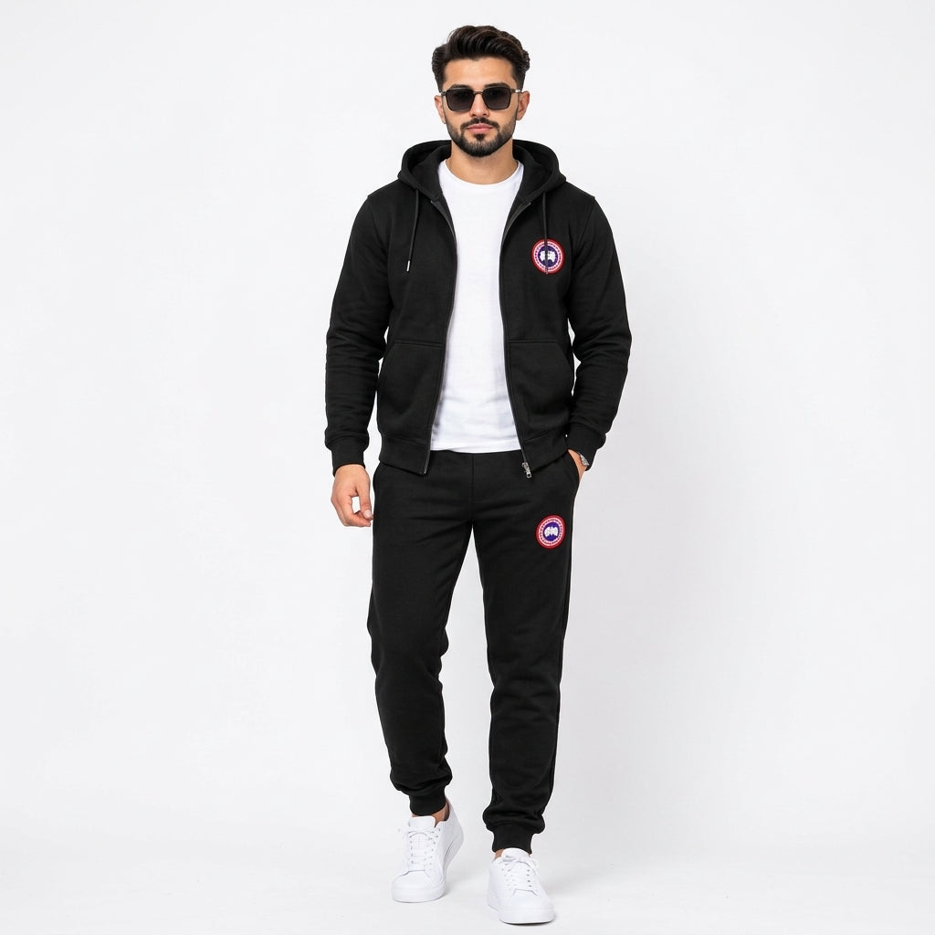 Canada Goose Men's Classic Full-Zip Hoodie & Joggers Fleece Tracksuit Set