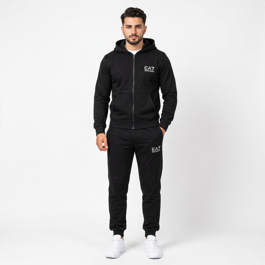 EA7 Emporio Armani Men's Full-Zip Hoodie & Joggers Fleece Tracksuit Set