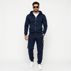 Stone Island Men's Compass Full-Zip Hoodie & Cargo Joggers Fleece Tracksuit Set