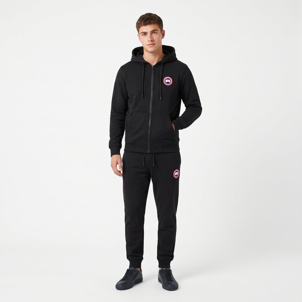 Canada Goose Men's Classic Full-Zip Fleece Hoodie & Joggers Tracksuit Set