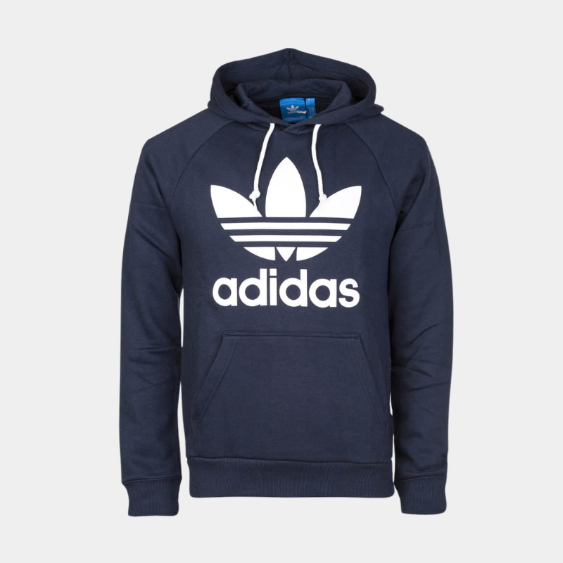 Adidas Men’s Classic Trefoil Pullover Hoodie – Navy Blue