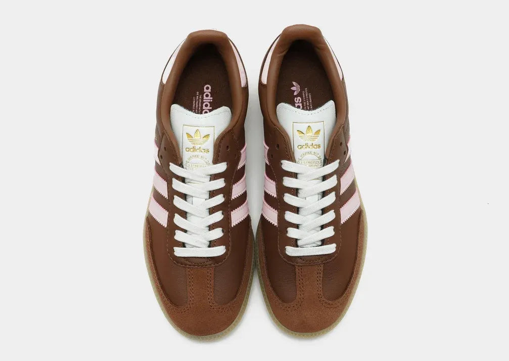 adidas Samba OG Brown Pink Sneakers – Leather & Suede Low-Top Gum Sole Shoes