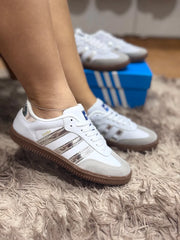 adidas Samba OG White Metallic Gold Sneakers