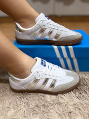 adidas Samba OG White Metallic Gold Sneakers