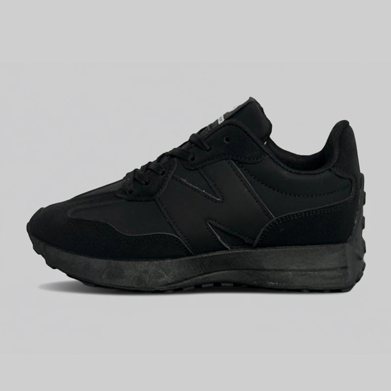 New Balance 327 black lifestyle sneakers side profile casual trainers