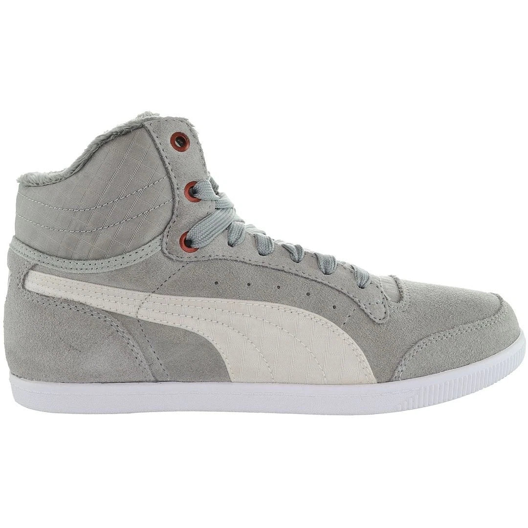 Puma Glyde Court Fur Women Grey Hi Top Trainers Sneakers Leather Shoes