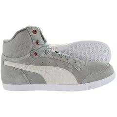 Puma Glyde Court Fur Women Grey Hi Top Trainers Sneakers Leather Shoes